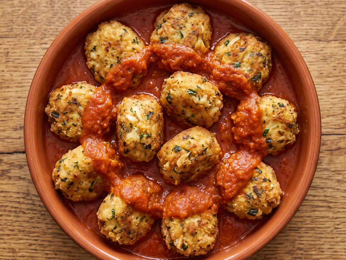 Polpette di baccalà al sugo aus Sizilien