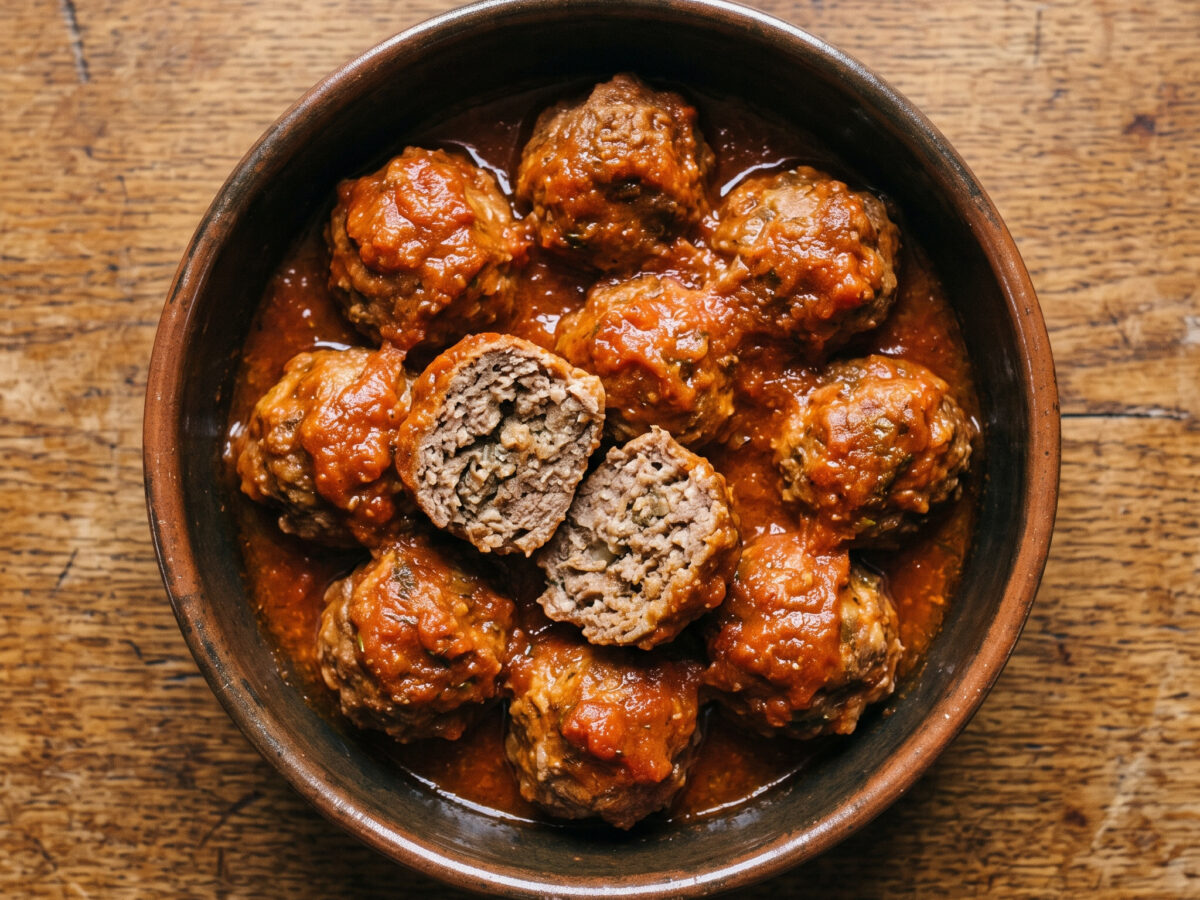 Polpette di bollito al pomodoro