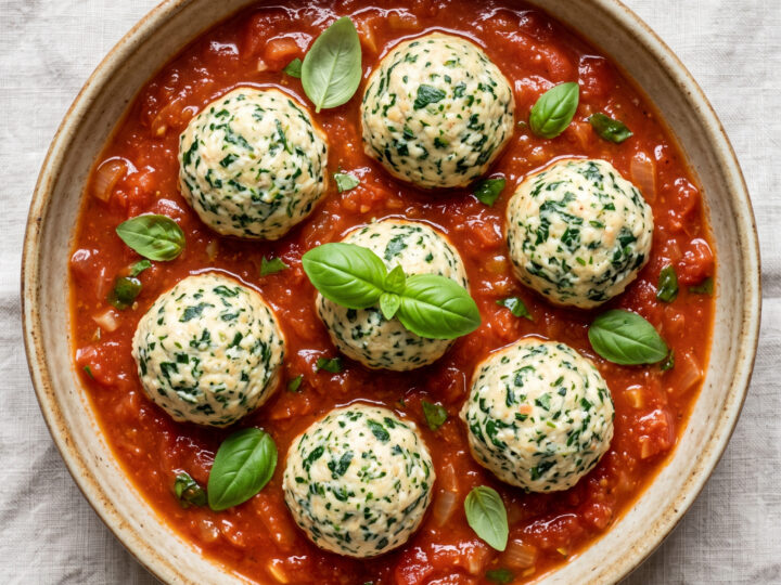 Polpette di ricotta e spinaci al sugo