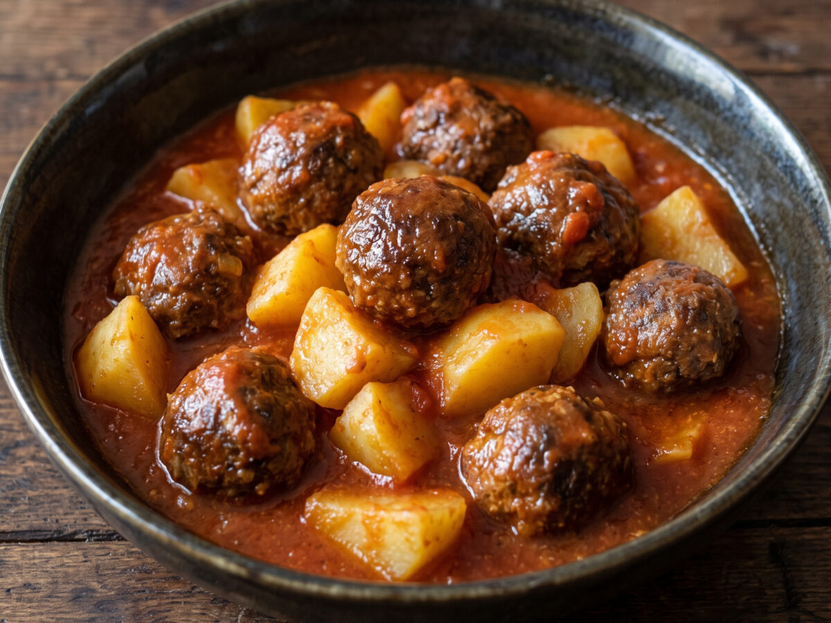 Polpette in umido con patate