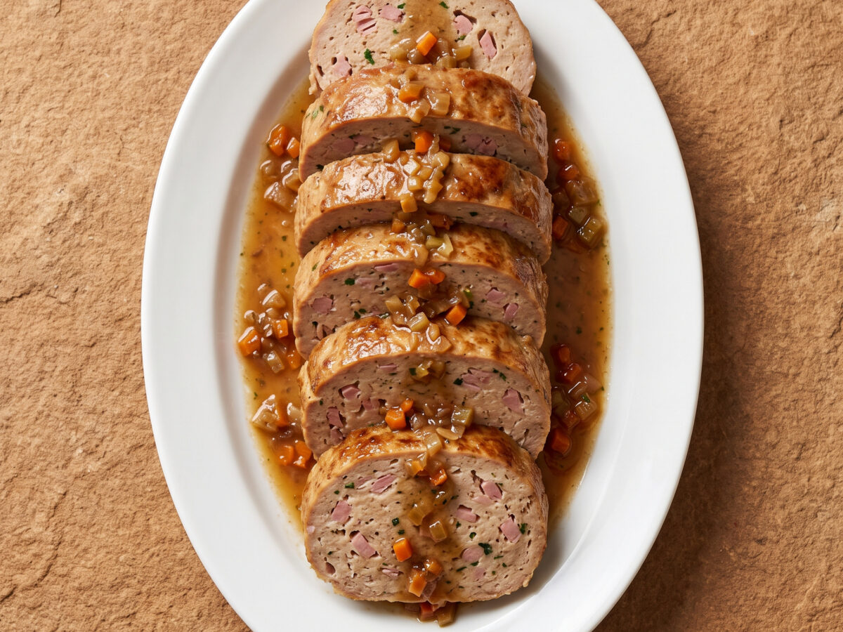 Polpettone alla fiorentina mit toskanischer Gemüsejus