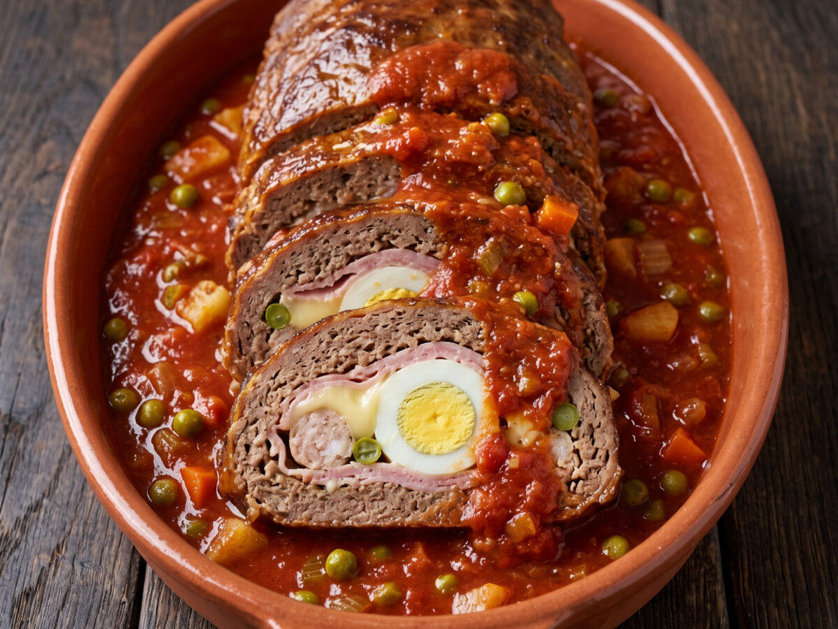 Polpettone ripieno al sugo alla siciliana