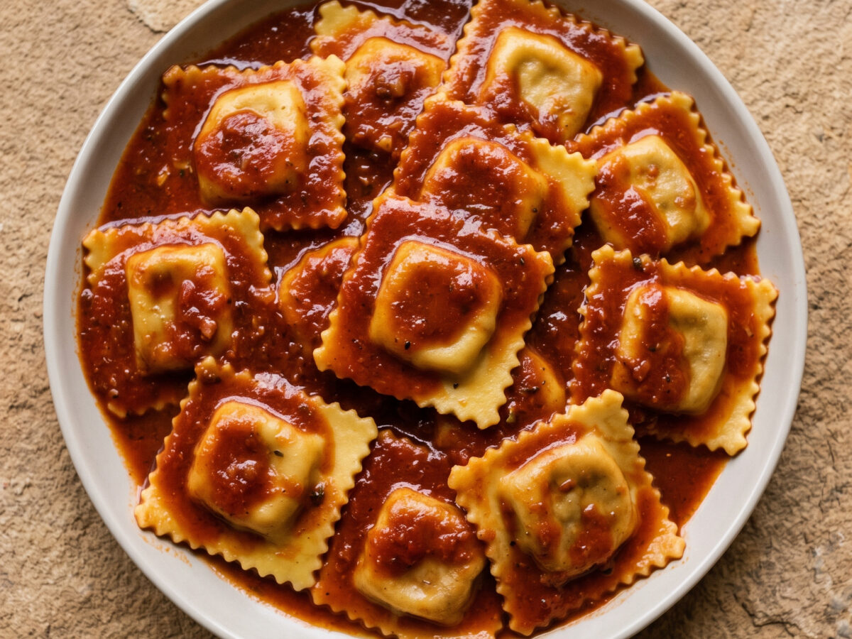 Ravioli alla genovese col tocco