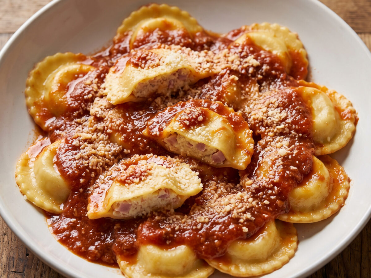 Ravioli alla napoletana mit fruchtiger Tomatensauce