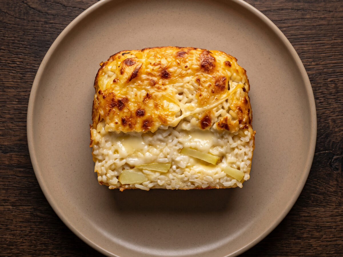 Riso al forno mit Kartoffeln und Provola