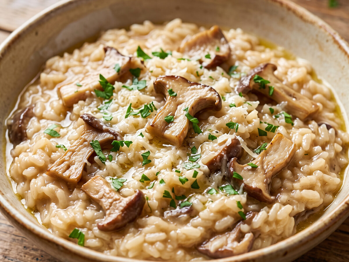 Risotto ai funghi cardoncelli aus Apulien
