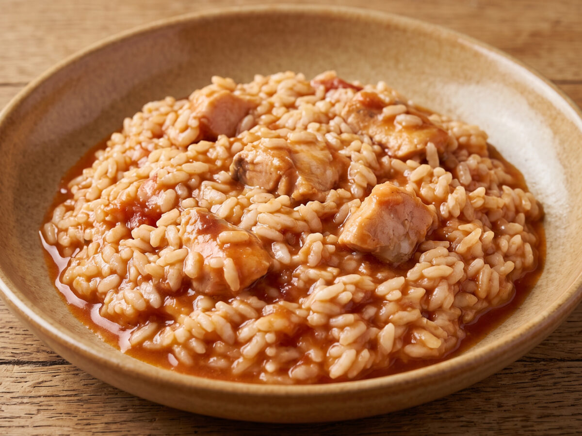 Risotto al sugo di pesce in umido aus den Marken