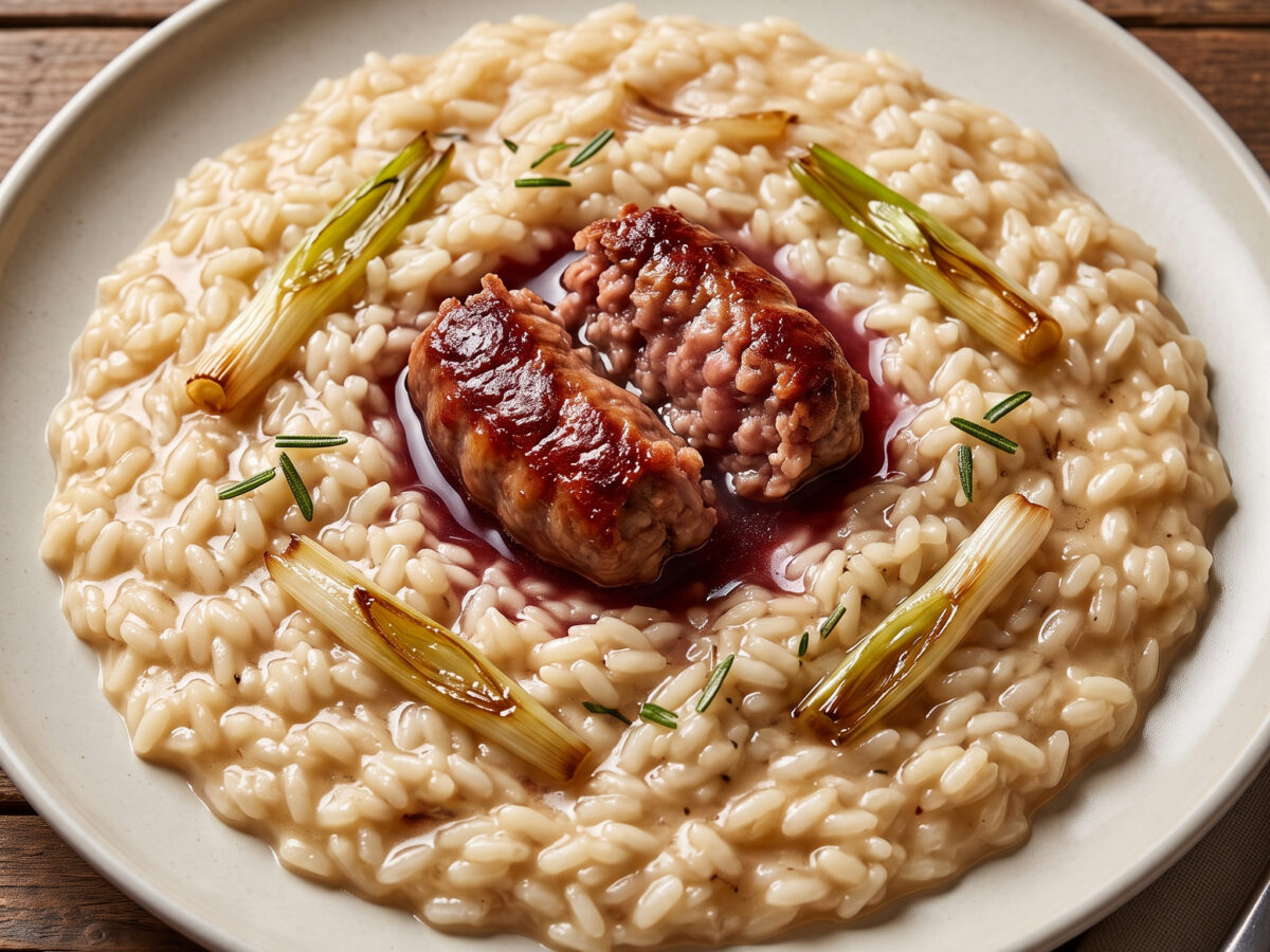 Risotto alla salsiccia e Nebbiolo