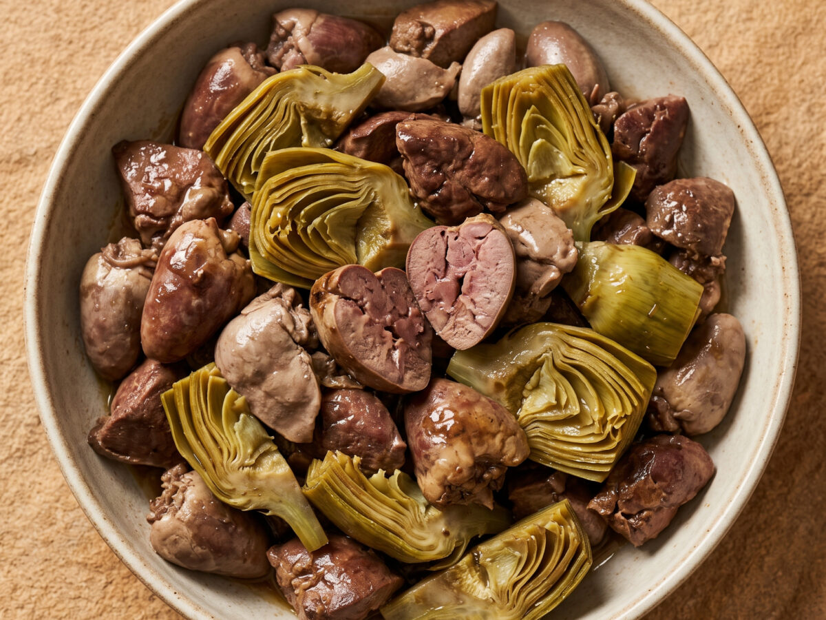 Römische Coratella con i carciofi
