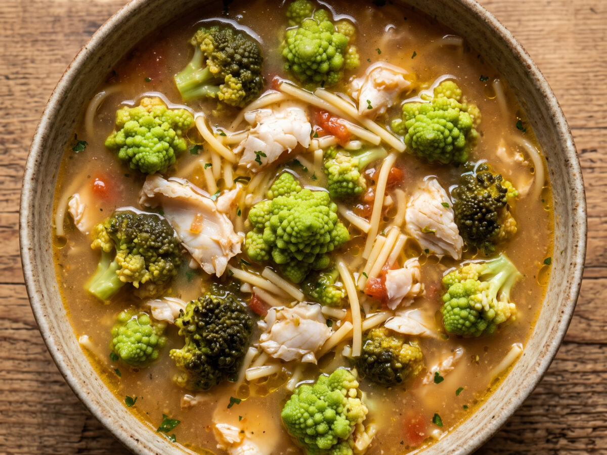 Römische Fisch-Minestra mit Romanesco