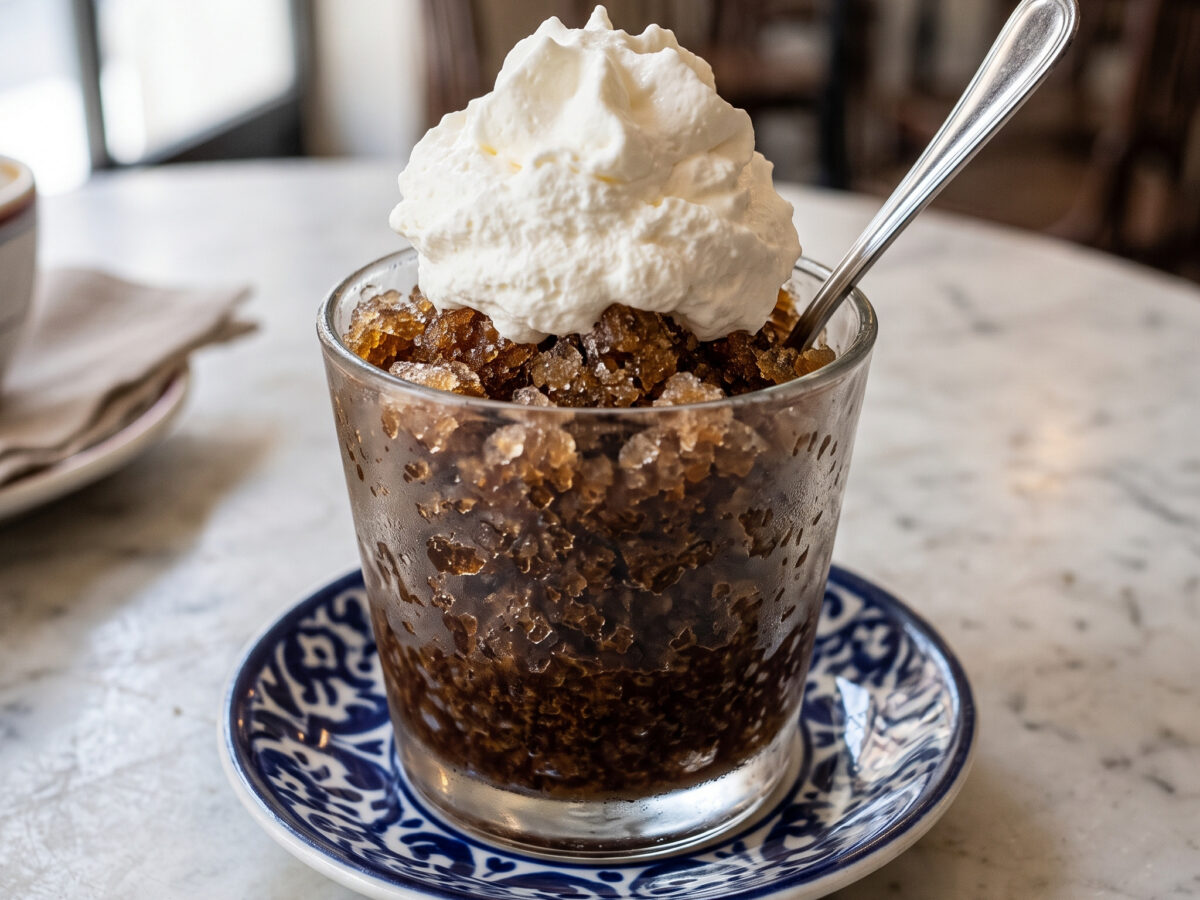 Römische Kaffeegranita mit Sahne