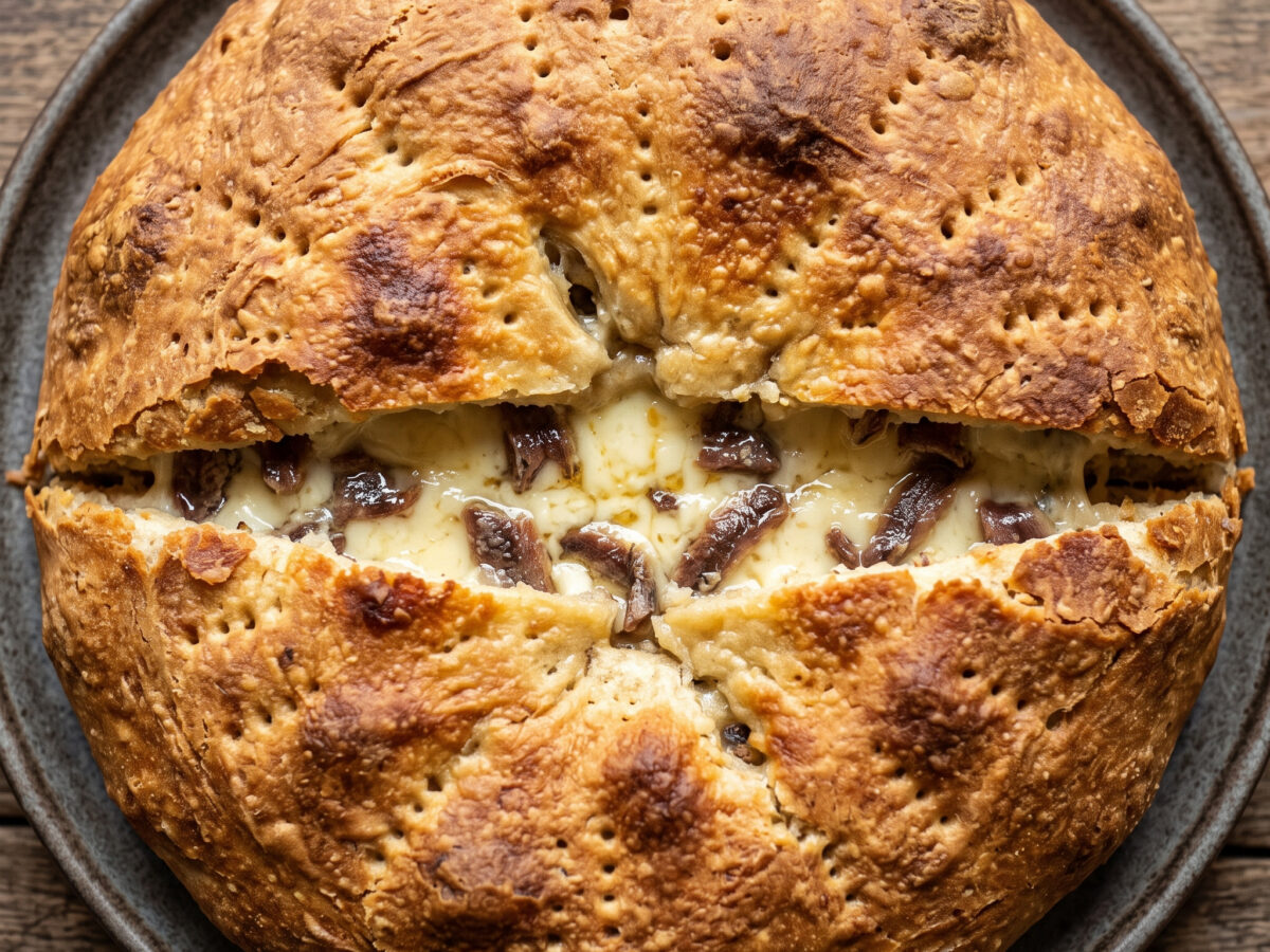 Scacciata catanese mit Tuma und Sardellen