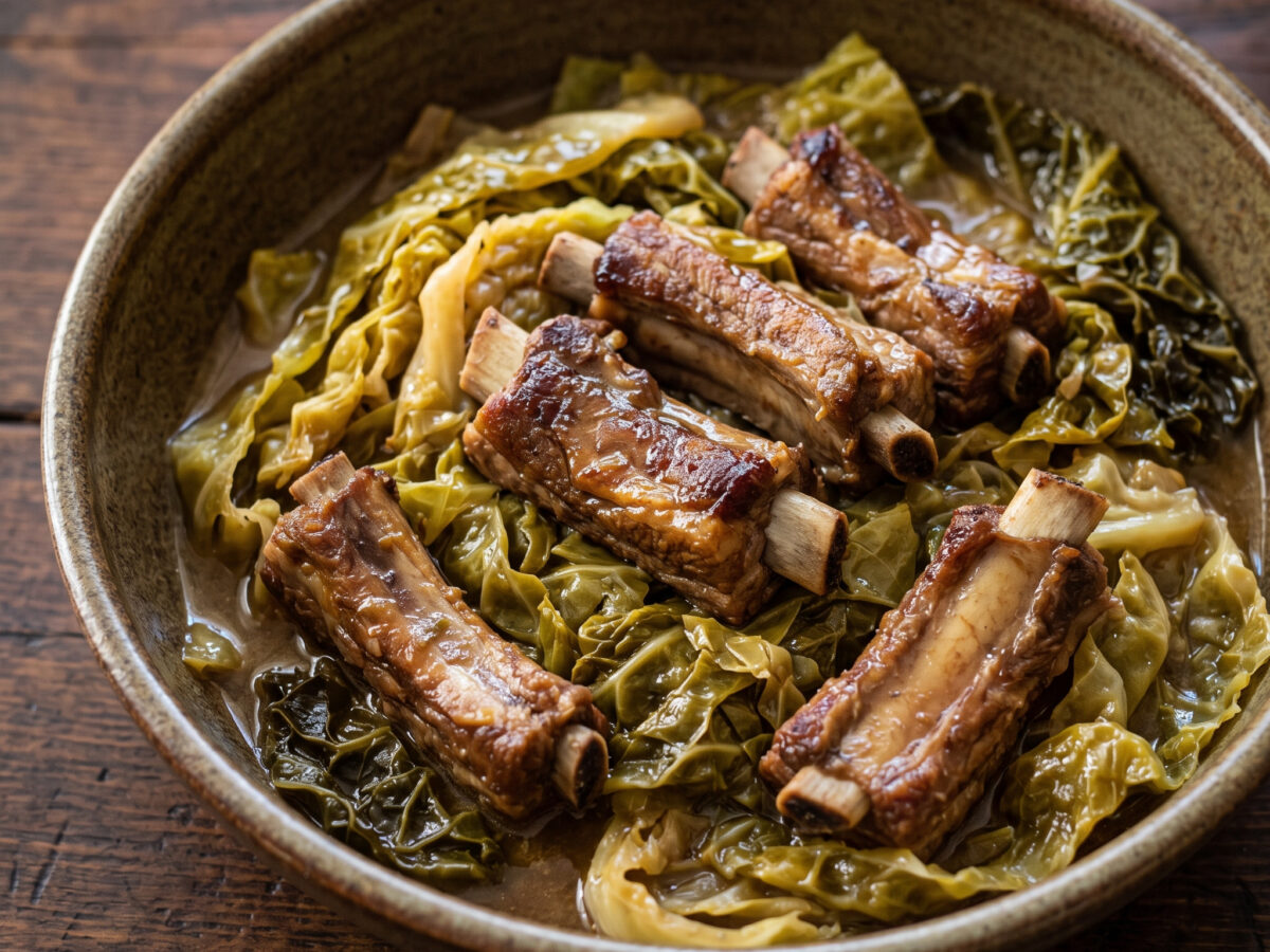 Costine di maiale con verza aus Venetien