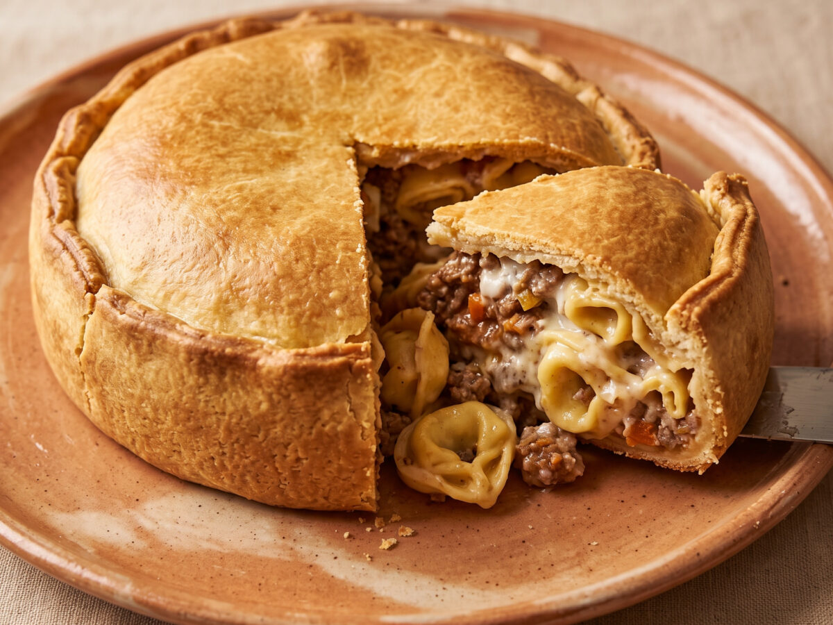 Aus Bologna: gefüllter Timballo mit knuspriger Hülle