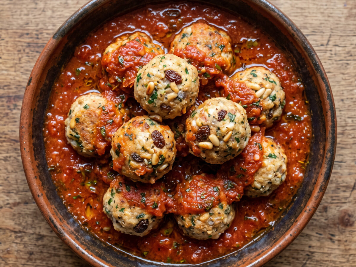 Sizilianische Fischbällchen mit würzigem Sugo