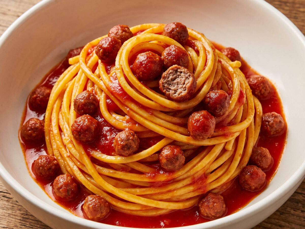 Spaghetti alla chitarra con le pallottine