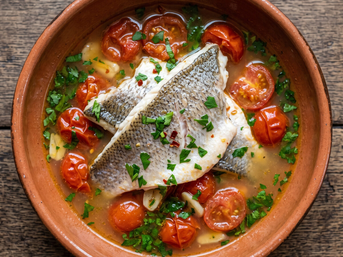 Spigola all’acqua pazza aus Kampanien