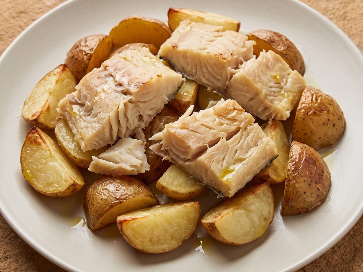 Stoccafisso con patate arrostite