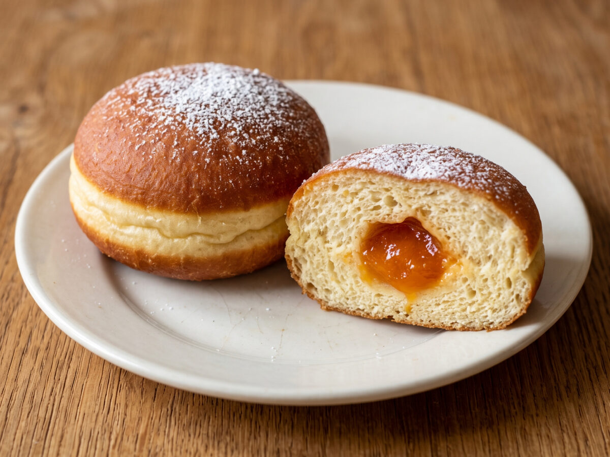 Der Krapfen mit dem hellen Rand