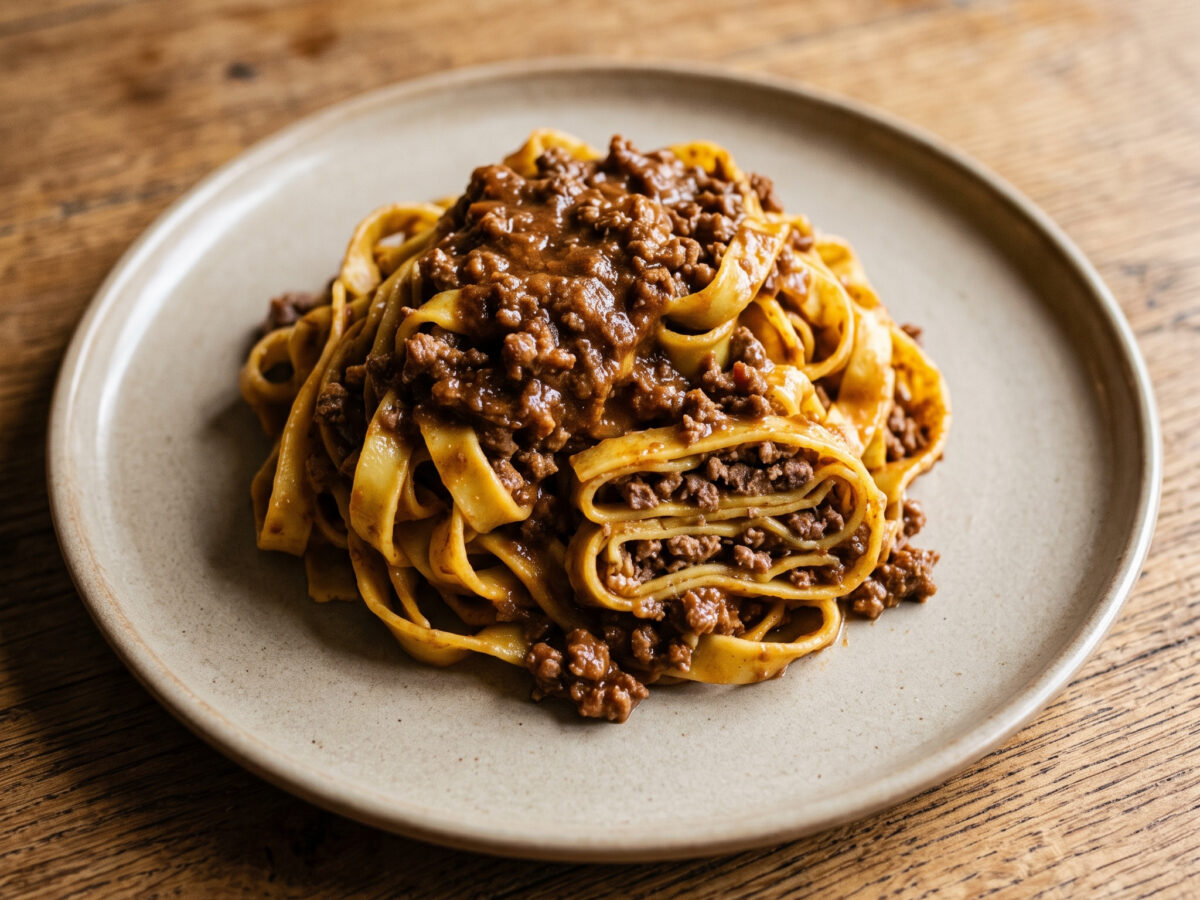 Tagliatelle al ragù di cervo