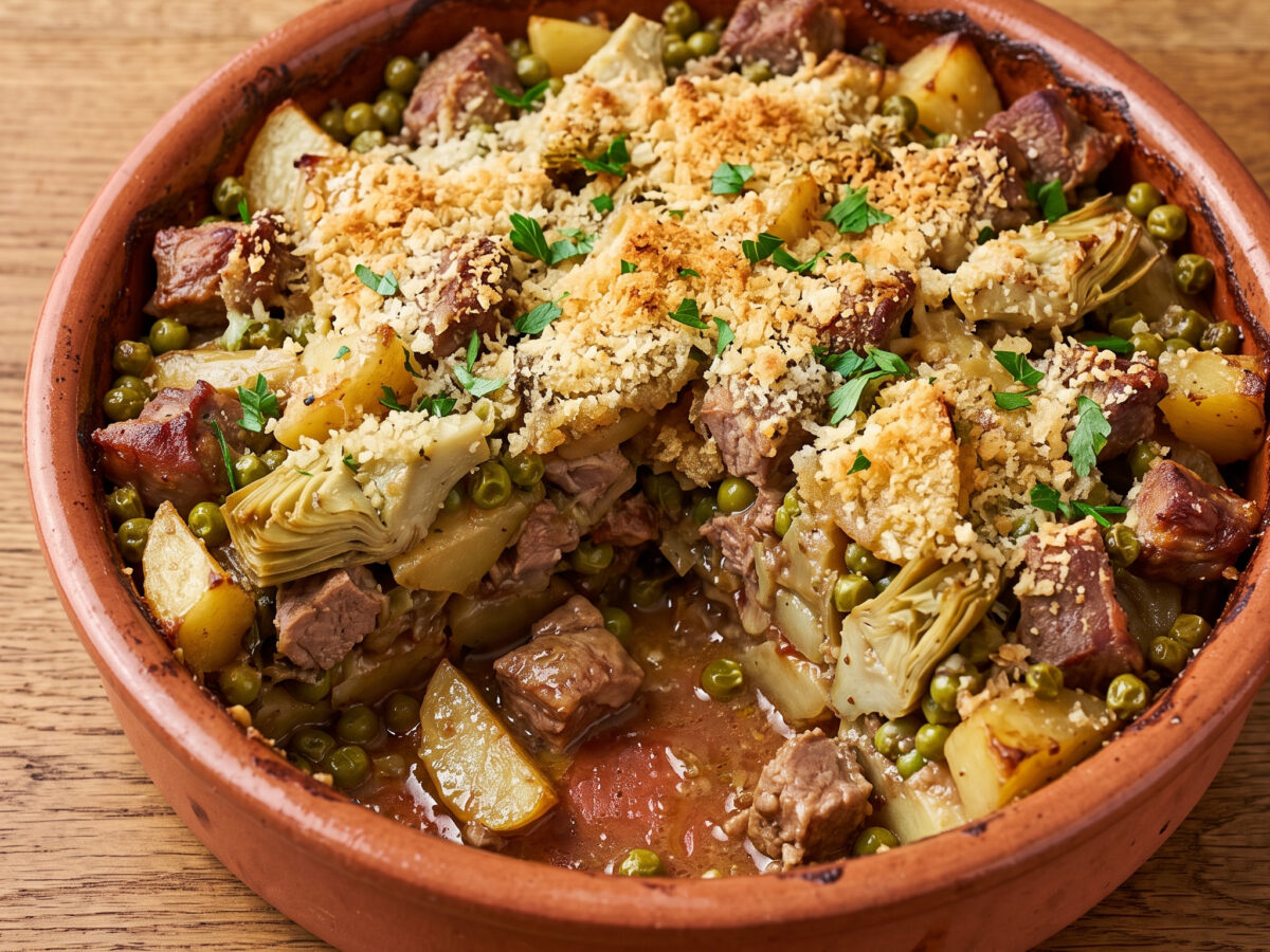 Tiana di agnello alla catanzarese
