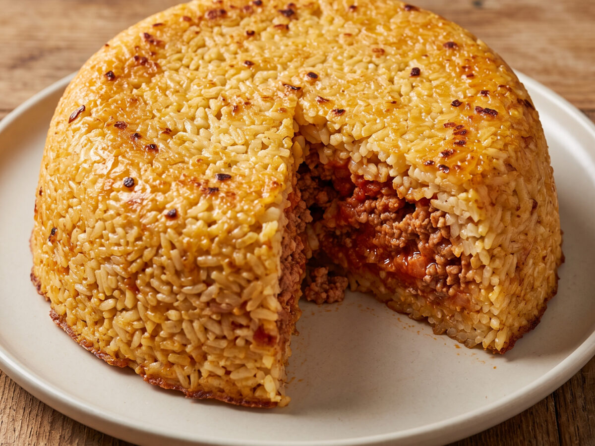 Timballa di riso al ragù di manzo