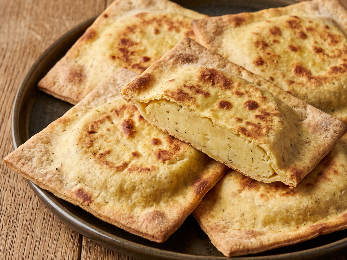 Tortello alla lastra mit Kartoffelfüllung