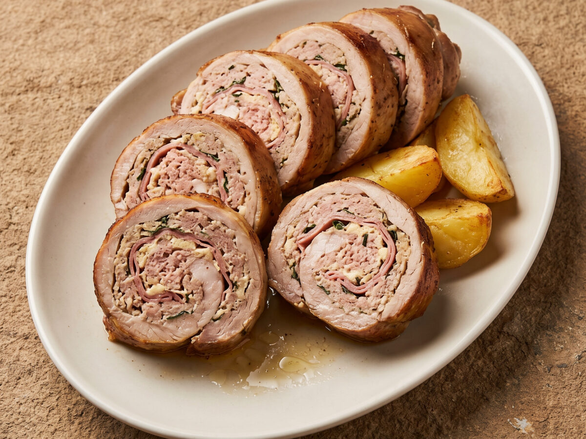 Toskanischer Kaninchenbraten mit feiner Farce