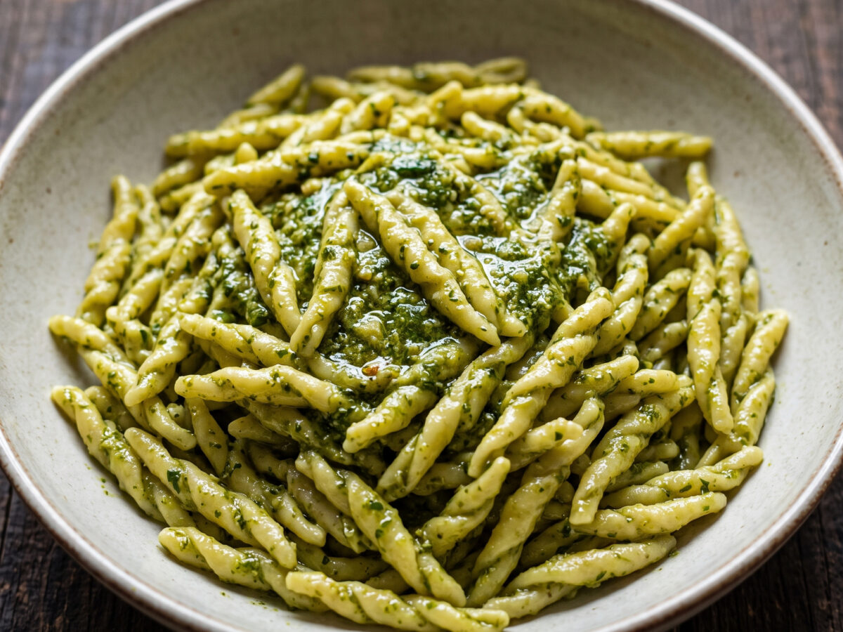 Ligurische Pasta, von Hand geformt