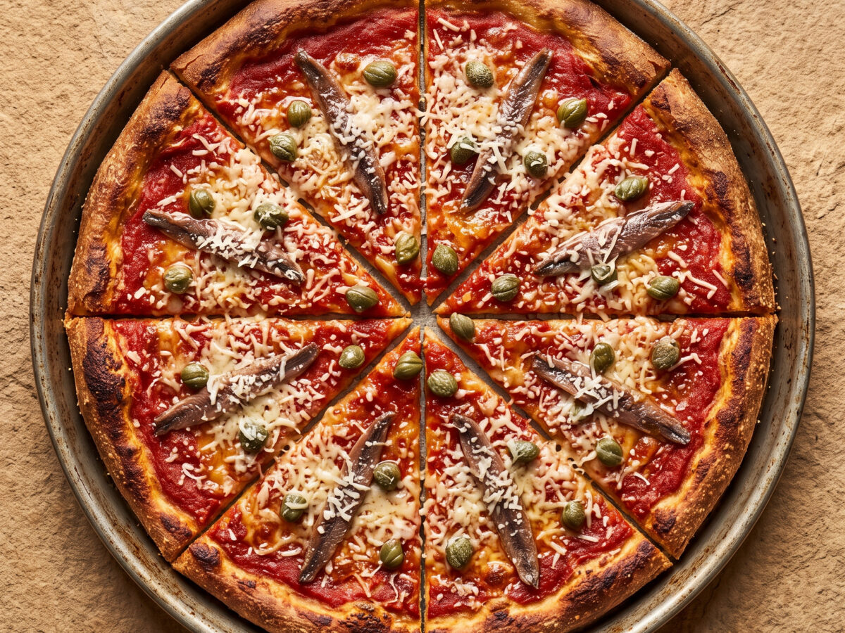 Würzige Pizza aus der Form