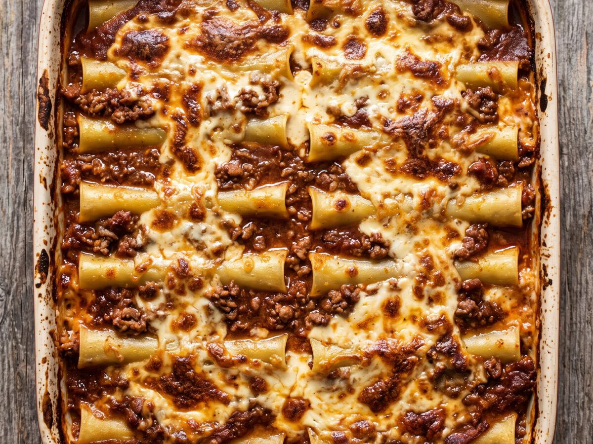 Cannelloni al ragù aus dem Ofen