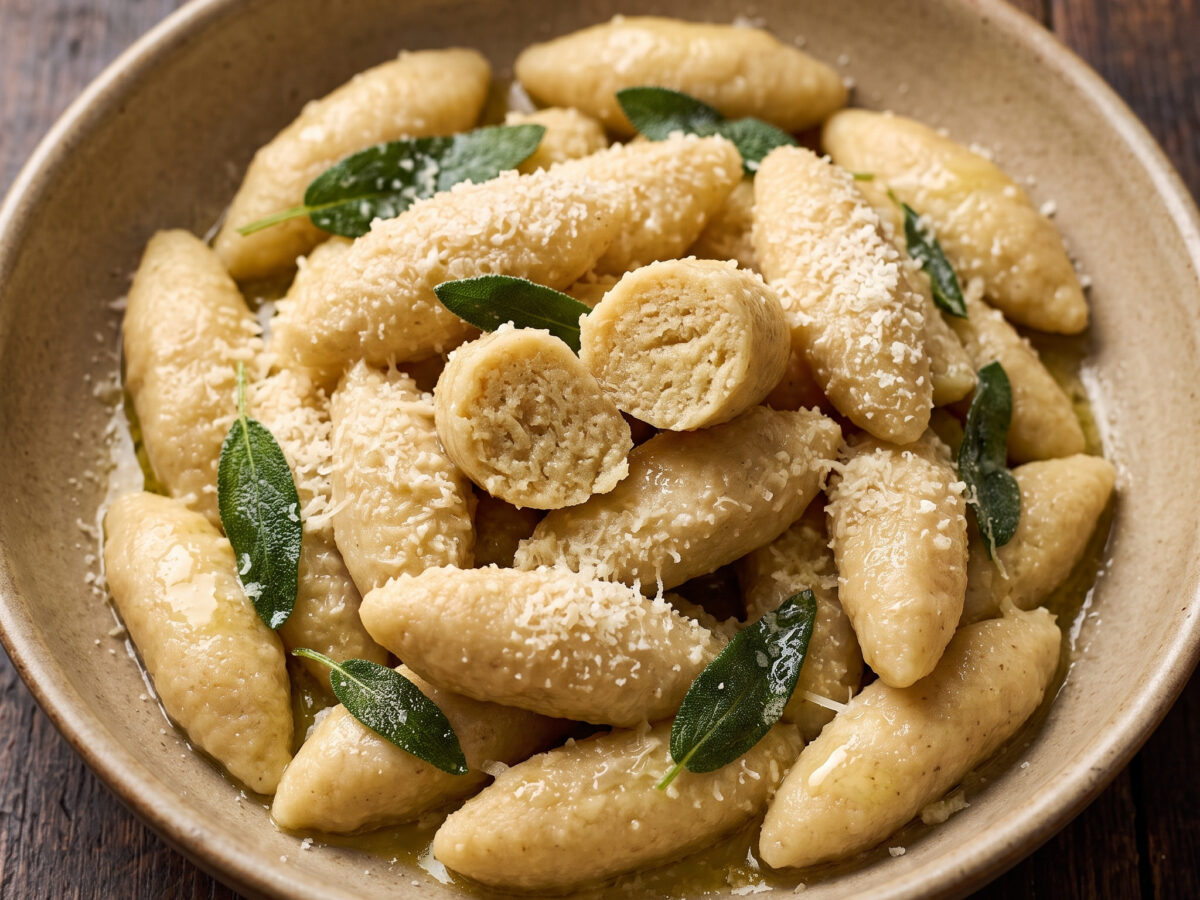 Capunsei: lombardische Brotgnocchi mit Salbeibutter