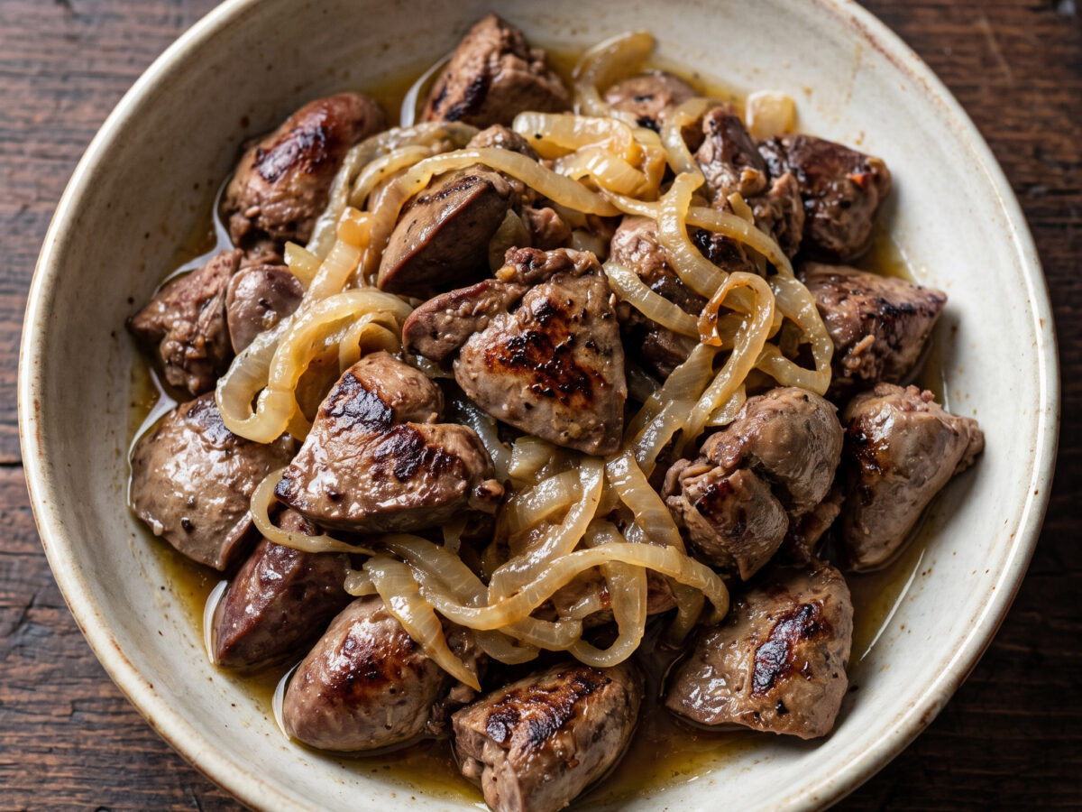 Coratella con la cipolla aus dem Lazio