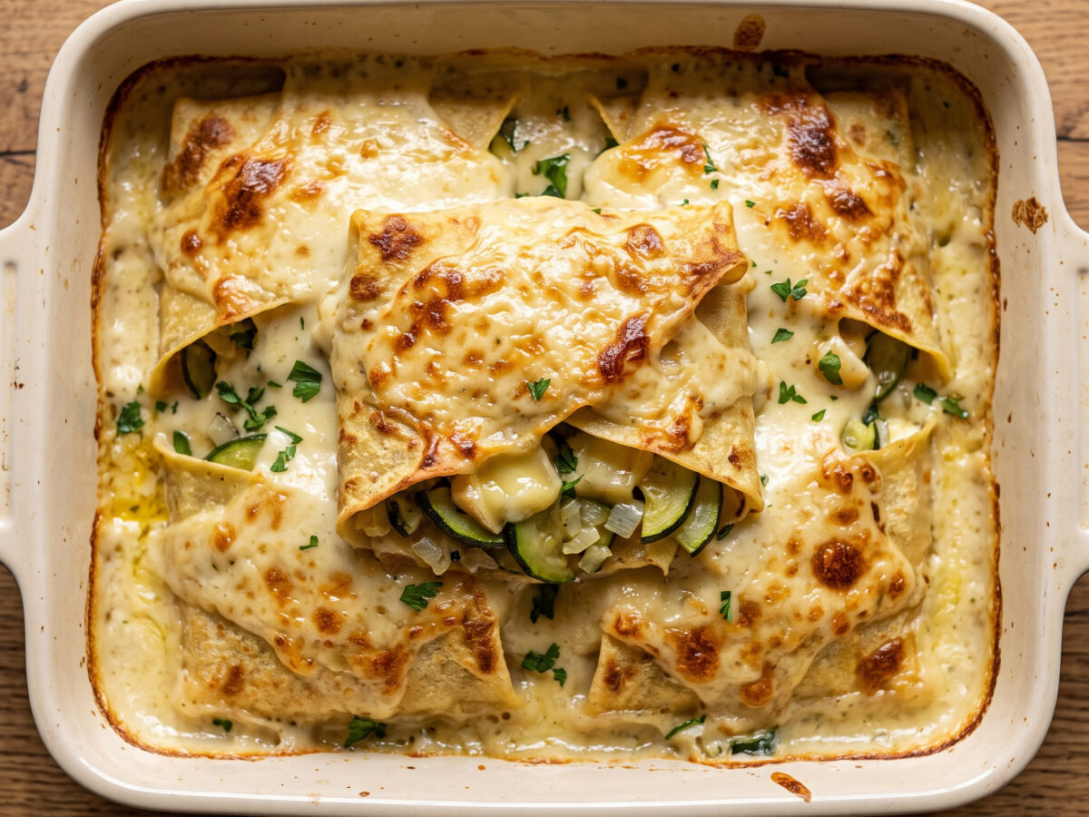 Crespelle mit Zucchini und Bra aus dem Piemont