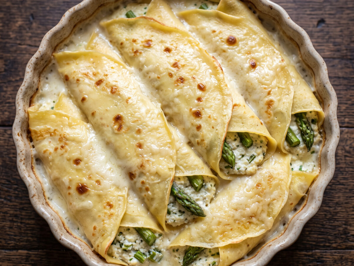 Goldbraune Crespelle aus dem Ofen