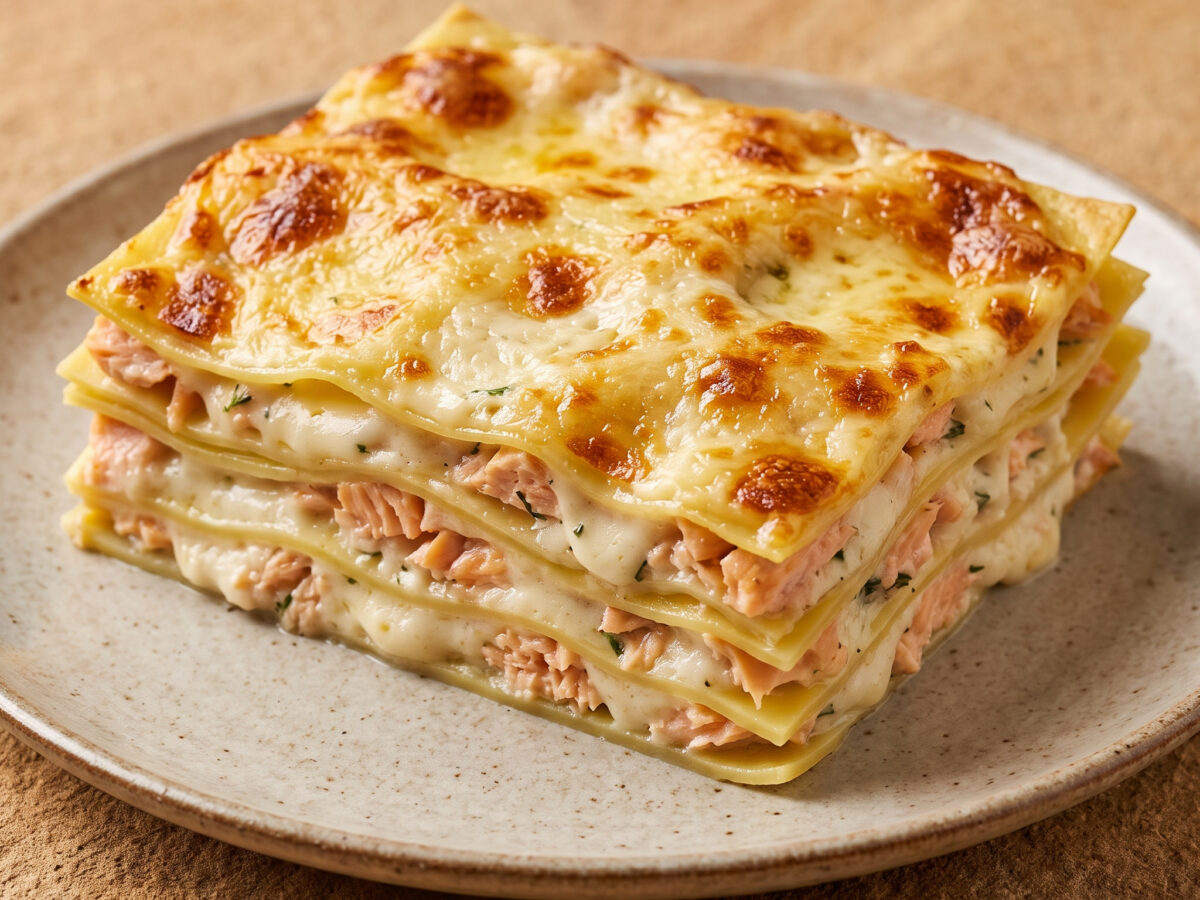 Lasagne al salmone mit Räucherlachs und Béchamel