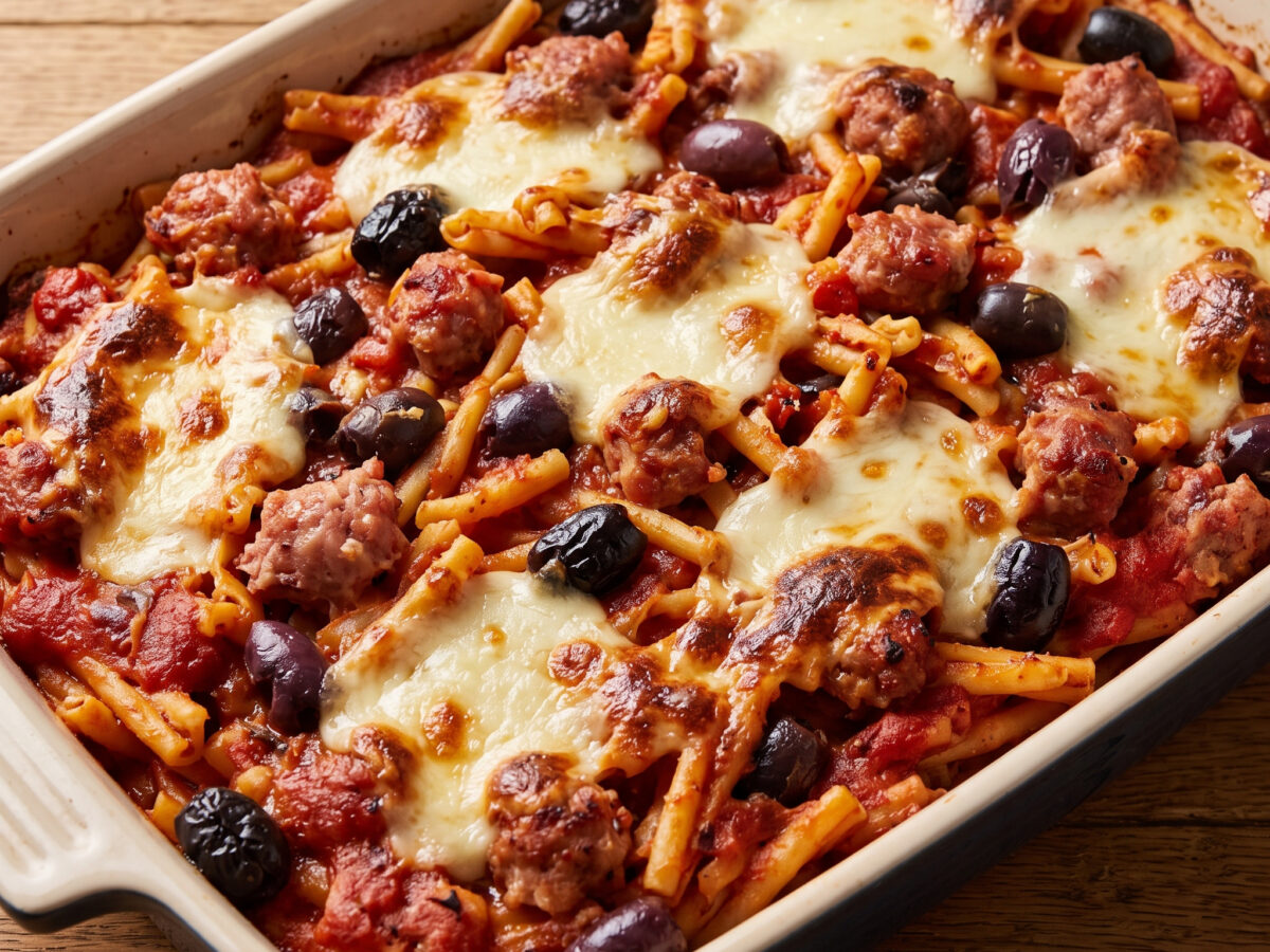 Pasta al forno mit Salsiccia und Provola