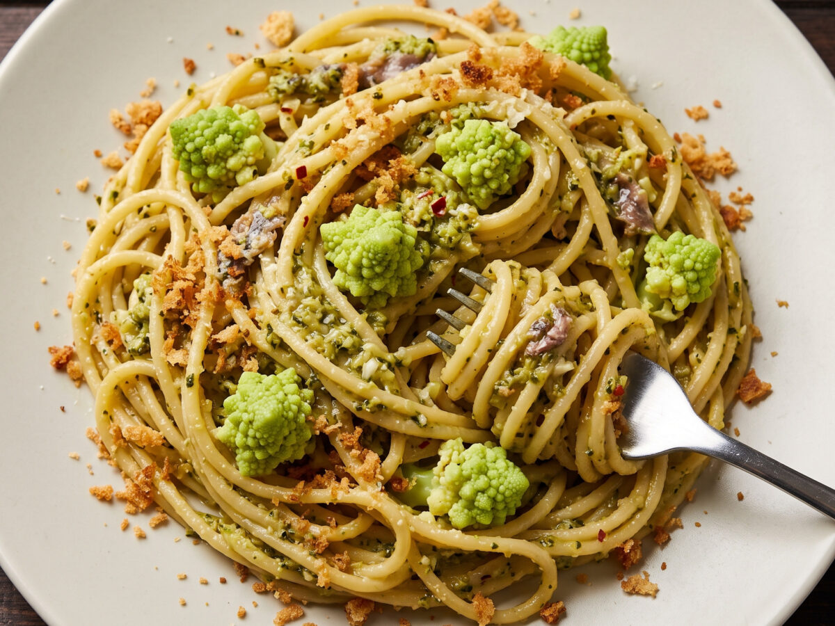 Pasta con broccoli e acciughe aus Latium