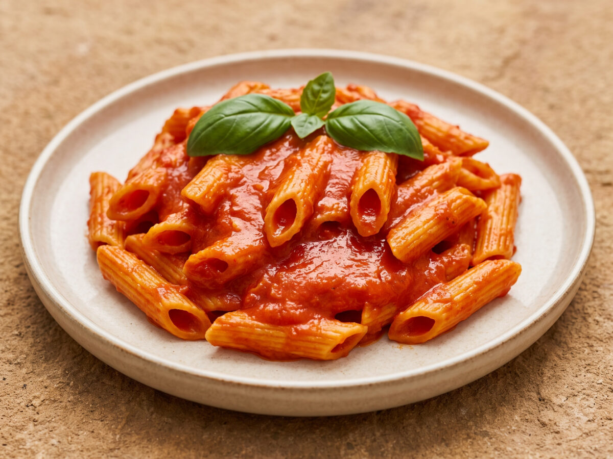 Pasta con crema di peperoni