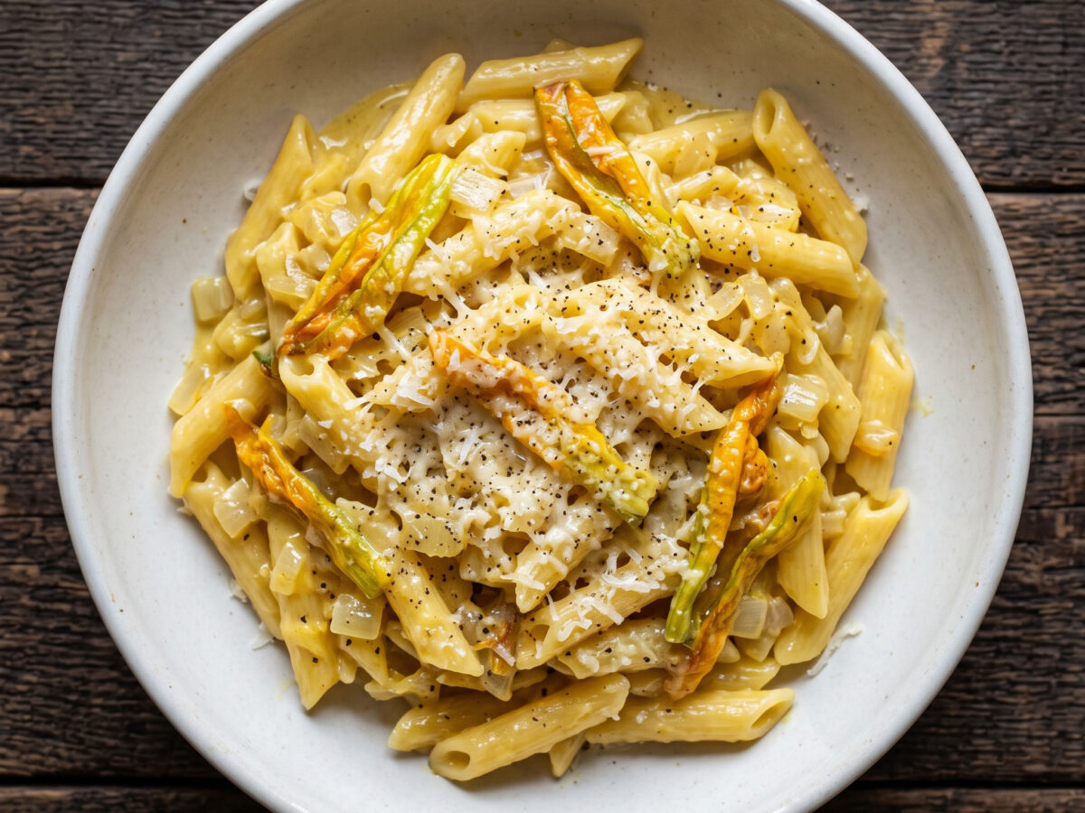 Pasta con fiori di zucca aus der Toskana