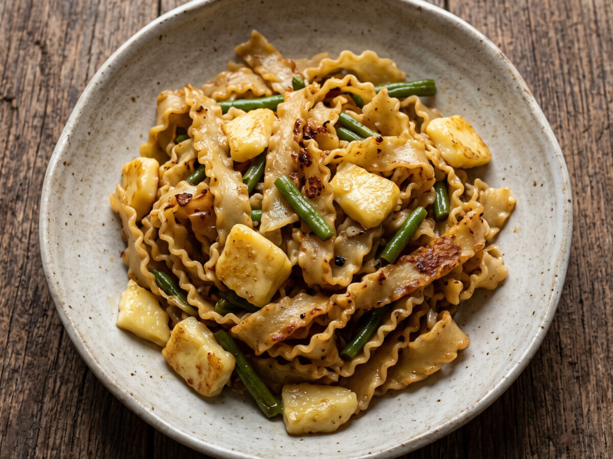 Pasta e Bagian Rustì: goldbraune Pfannenpasta aus dem Piemont
