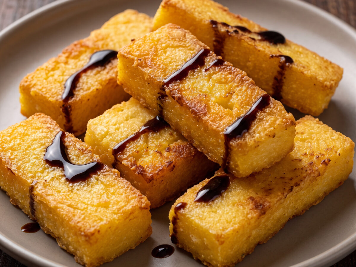 Polenta fritta con aceto balsamico