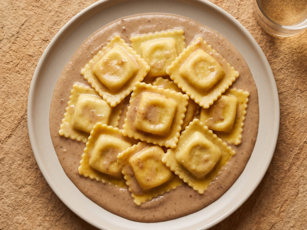 Ravioli con crema di castagne aus Latium