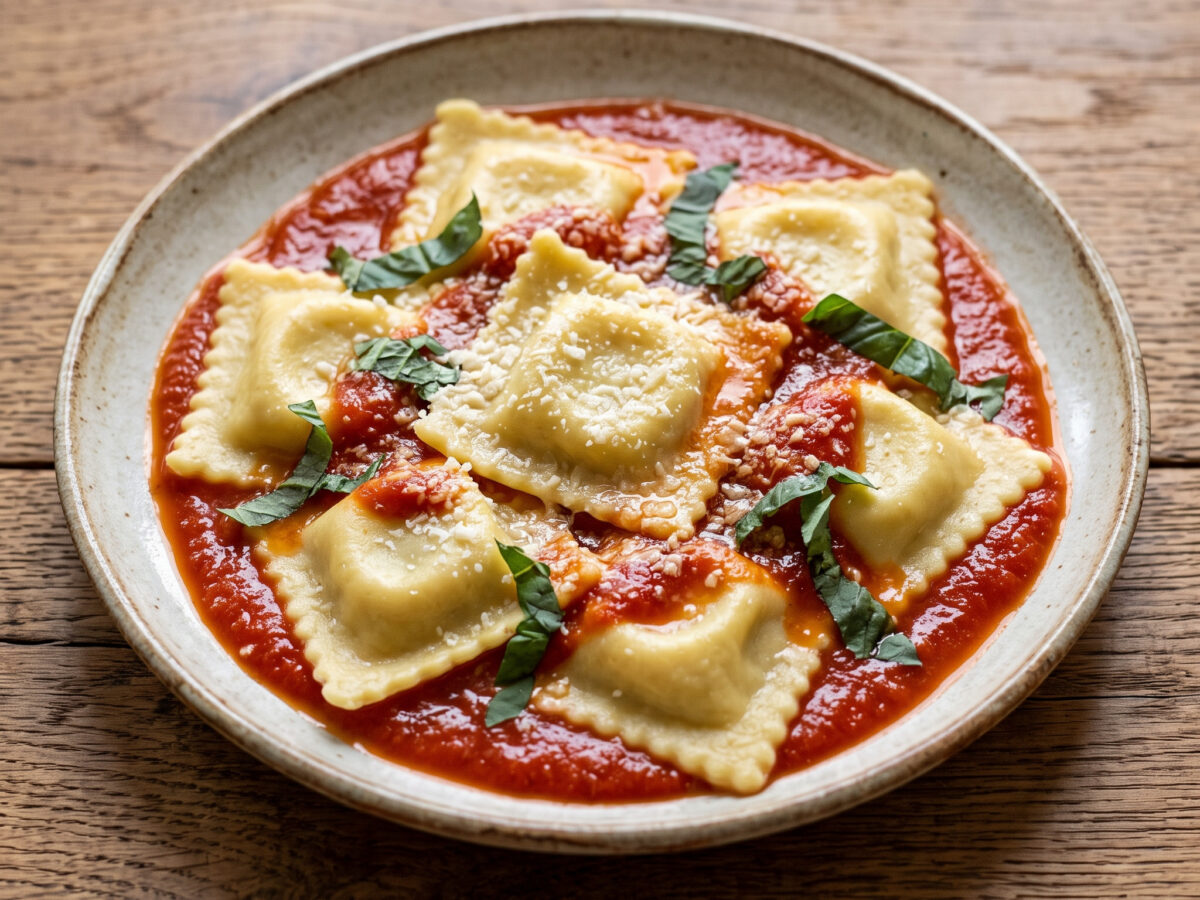 Ravioli di ricotta al pomodoro aus der Basilikata