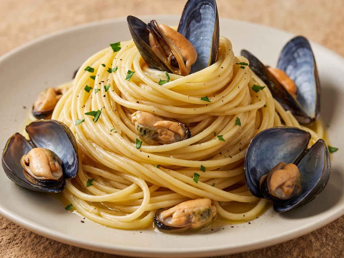 Spaghetti alle cozze aus Sardinien