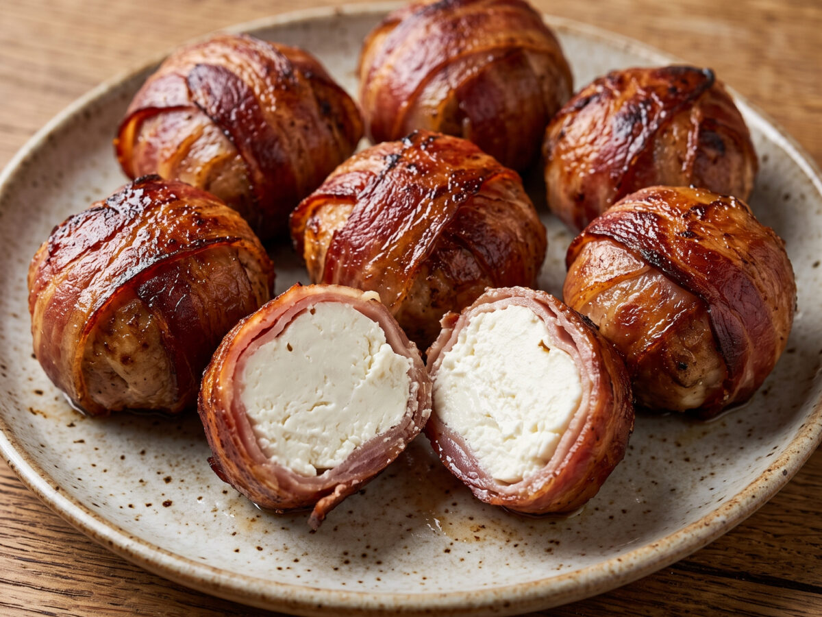 Ziegenkäse-Polpette im Speckmantel